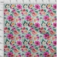 thumbnail image 4 of oneOone Viscose Chiffon Fuschia Pink Fabric Florals Dress Material Fabric Print Fabric By The Yard 42 Inch Wide-5Q, 4 of 6