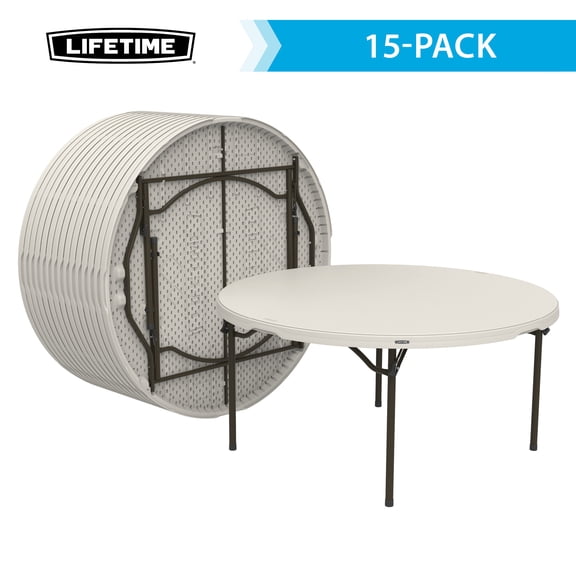 Lifetime 60'' Round Folding Table (Set of 15)