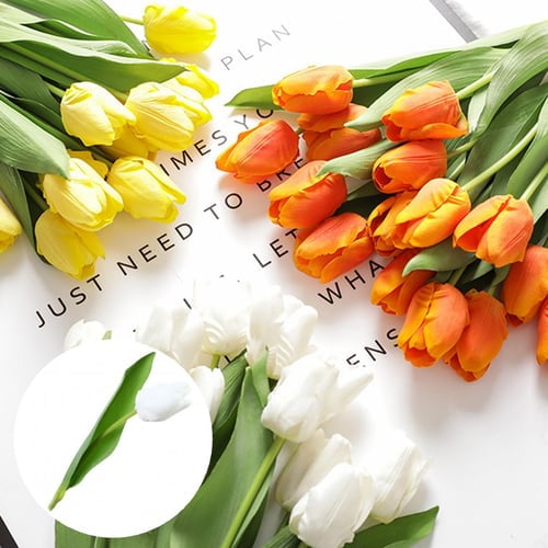 Single Branch Simulation Flower Easy Care Realistic No-fading No Withering Table Centerpiece Artificial Tulip for Wedding