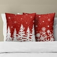 thumbnail image 3 of Christmas Throw Pillow Covers 20x20 Set of 2, Red White Xmas Trees and Snowflakes Farmhouse Decorative Pillow Cases Double Sided Printed Cushion Cover for Sofa Couch Home Decor, 3 of 4