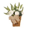thumbnail image 3 of Cesta de flores artificiales Cesta de flores falsas Verdor Decoración de pared Adorno colgante Guirnalda de puerta para balcón Jardín Interior Porche Blanco Macarena Cesta colgante, 3 of 8