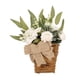 thumbnail image 3 of Cesta de flores artificiales con hojas verdes para colgar en la pared, decoración de flores falsas Blanco, 3 of 9