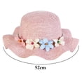 thumbnail image 3 of Children Summer Hat Straw Fake Flower Beach Hat Sun Protection Hat Beach Cap, 3 of 10