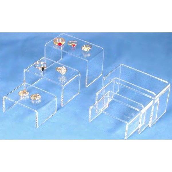 6x Clear Acrylic Jewelry Display Risers Showcase Fixtures 