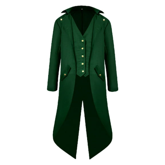 Xmyrz Mens Jacket Softable Baggy Long Sleeve Plus Size Punk Tailcoat Vintage Style Top Coat Outerwear Jacket