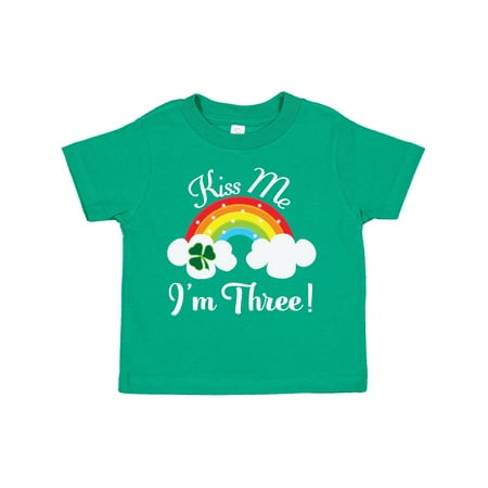 

Inktastic 3rd Birthday Kiss Me I m Three Irish Gift Toddler Boy or Toddler Girl T-Shirt