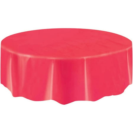 

Red Plastic Party Tablecloth Round 84in (Pack of 32)