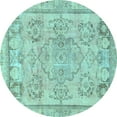 thumbnail image 1 of Ahgly Company Indoor Round Abstract Light Blue Modern Area Rugs, 6' Round, 1 of 4