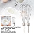 thumbnail image 4 of 1 Pair Stainless Steel Frother Mixer Whisk Electric Beater Rotary Easy Clean, 4 of 4