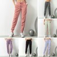 thumbnail image 3 of Pantalones deportivos para mujer con bolsillos laterales con cordón Pantalones Joggers Yoga, 3 of 8