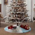 thumbnail image 5 of Daiia Puppy Licks Nose Drawing Merry Christmas Tree Skirt , Xmas Large Lace-up Tree Skirt, Santa Snowflakes Rustic Home Decorations New Year Party Farmhouse Decor-48", 5 of 7
