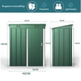 thumbnail image 3 of Zocalo Cobertizo de Almacenamiento Exterior, Casa Prefabricada, 162x90x180cm-Verde, 3 of 8