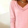 thumbnail image 5 of Eyelets Dresses for Women - Cowl Neck Loose Crewneck Long Sleeve Casual Summer Hollowed Out Keyhole Tunic Mini Dress, 5 of 6