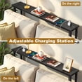 thumbnail image 6 of HiiKaa 5.9" Narrow Console Sofa Table with Power Outlets and USB Port, 5.9" Dx39.4 Wx31.1 H Long Behind Couch Table with Metal Frame and Extension Cord,Black, 6 of 8