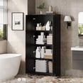 thumbnail image 6 of TROPOW Tall Pantry Cabinet, 60" Kitchen Storage Cabinet with 2 Doors & Adjustable Shelves, Freestanding Wooden Cupboard for Bathroom，Dining Room, Living Room, 6 of 9