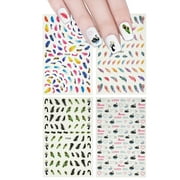 ALLYDREW 4 Sheets Nail Stickers Nail Art Set - Swans & Feathers Nail Stickers