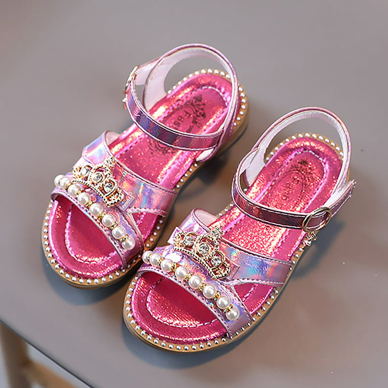  Huicai Girls Sandals Princess Open Toe Summer Shoes Sandals  Dress Sandals for Big Kids Pink : Everything Else