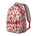 thumbnail image 2 of Sac à Dos Mignon pour Étudiants Fraise Rouge Sucré Kawaii Fruité Sac d'École avec Motif de Baies Baies Fleurs, Durable et Léger, 2 of 6