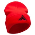 thumbnail image 4 of Tent Campfire Embroidered 12 Inch Long Knitted Beanie - Red OSFM, 4 of 5