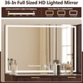 thumbnail image 7 of OKD Makeup Vanity Desk with Lights and Mirror, Vanity Table with 5 Drawers and Charging Station for Bedroom,Dark Walnut, 7 of 7