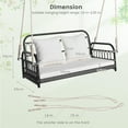 thumbnail image 6 of DORTALA 2-Person Porch Swing Outdoor, Patio Wicker Hanging Swing Bench with Cushions, Metal Frame, Ropes, 880 LBS Capacity, Rattan Swing Loveseat for Garden Poolside Backyard, Mix Grey+Off White, 6 of 14
