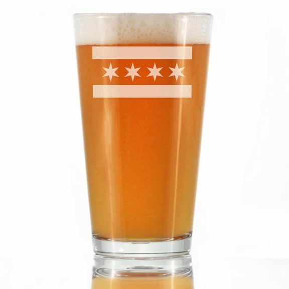 Bevvee Pint Glass 16 oz Flag Of Chicago Chicago Enthusiast Gifts Beer Glasses