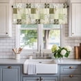 thumbnail image 2 of Spring Floral Farmhouse Short Window Curtain Valances, Yellow Flowers Botanical Patchwork Grid Bohemia Rod Pocket Kitchen Valances for Living Room Bedroom Bathroom Cafe 54" x 18", 2 of 8