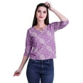 thumbnail image 1 of Moomaya Printed Keyhole Neck Ring Top Casual 3/4th Sleeve Tees Tank Tunic Top, 1 of 5