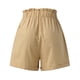 thumbnail image 4 of Gibobby pantalones de mujer Pantalones cortos de playa con botones cómodos y cintura elástica de verano para mujer con bolsillos (Caqui, XXL), 4 of 5