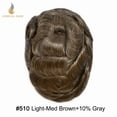 thumbnail image 2 of LYRICAL HAIR Men's Hairpiece 7X9 Full PU Toupee Hair for Men Human Hair Replacement System Thin Skin Silicone Mens Toupee Hair Units #510 Medium Light Brown with 10% Gray, 2 of 6