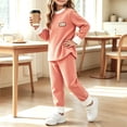 thumbnail image 5 of Cethrio Girls Thermal Pajama Sets, Long Sleeve 2 Piece Pullover Winter Girls' Sleepwear Pink Size 6, 5 of 5