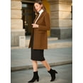 thumbnail image 4 of INSPIRE CHIC Manteau d'Hiver pour Femme à Revers Cranté, Simple Boutonnage, Manches Longues, Brun Foncé, m, 4 of 6