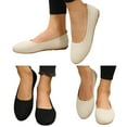 thumbnail image 2 of TOWED22 Women's Sparkly Flats Shoes Shiny Mesh Shoes Soft Memory Foam Flats(Beige,6.5), 2 of 7