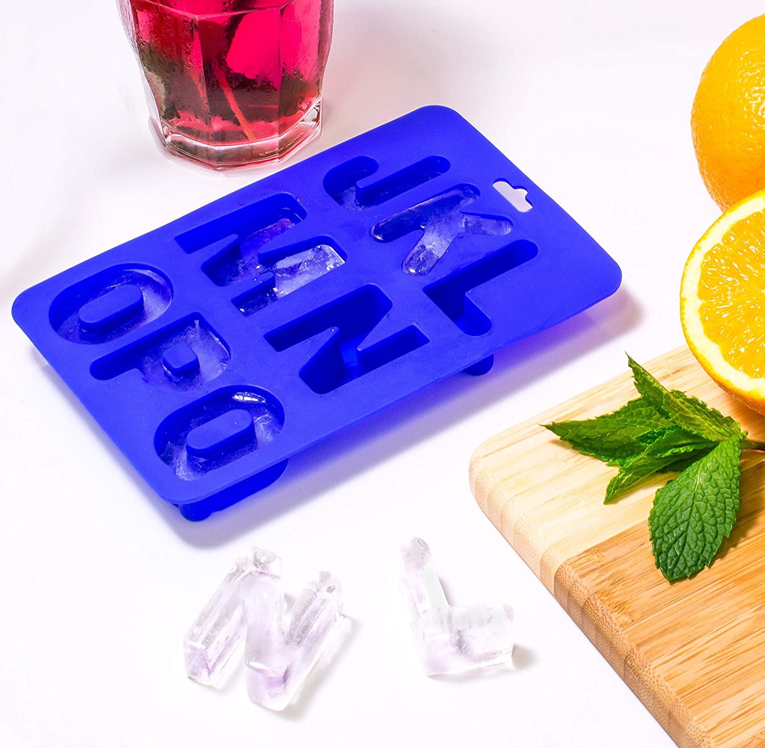 HIC Harold Import Co. Eat Your Words Ice Cube Tray Baking Mold 43819, Non-Stick Silicone, FDA Approved, Makes 26 Letters, Set of 3