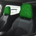 thumbnail image 2 of Kdxio Green Glitter Pattern Print 2 Piece Car Head Rest Covers Set Auto Front/Rear Seats Headrest Cover Universal Fit Most Cars,Sedan, SUV, 2 of 9