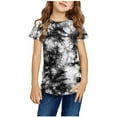 thumbnail image 2 of YLSDY Boys Girls Tie Dye Shirt Size 3-14 Hippies Senior Rainbow Tees T Shirts for Kids Summer Graphic Cotton Tops Black 4-5 Years, 2 of 5