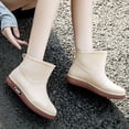 thumbnail image 2 of NOKIO Women'S Stylish Waterproof Ankle Booties Ladies' Chic Waterproof Ankle Boots Rainshoes Women Short Tube Plush Thermal Water Shoes Shoes Fashion Women Rain Boots Women'S Slip-On Rain Boots, 2 of 7