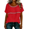 thumbnail image 3 of Delayuji Women's Linen Tshirt Crew Neck Short Sleeve Casual Tee Soft Comfy Versatile Top Summer Daily Wear, 3 of 6