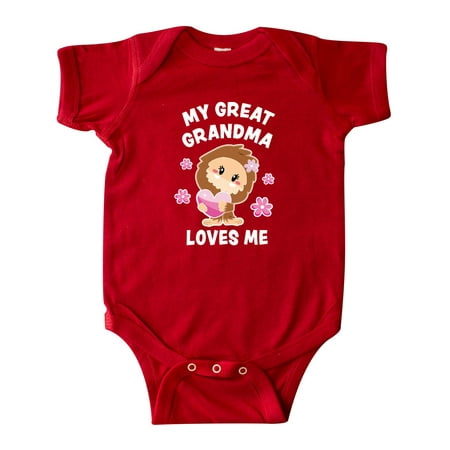 

Inktastic My Great Grandma Loves Me with Bigfoot Gift Baby Girl Bodysuit