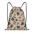 thumbnail image 1 of Bingfone Tropical Mask Flamingo Drawstrings Backpacks Bags for Men Women Gym Drawstrings Bag-Medium, 1 of 6