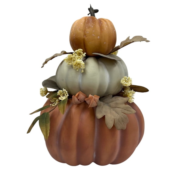 Stacked Pumpkin Arrangement Decoration, Multicolor, 14", Fall by Way To Celebrate