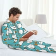thumbnail image 6 of Naloa Cartoon Funny Goose Men’s Pajamas Set - Long Sleeve Button Down Sleep Shirt and Pajama Bottoms Sleepwear Set-Large, 6 of 7