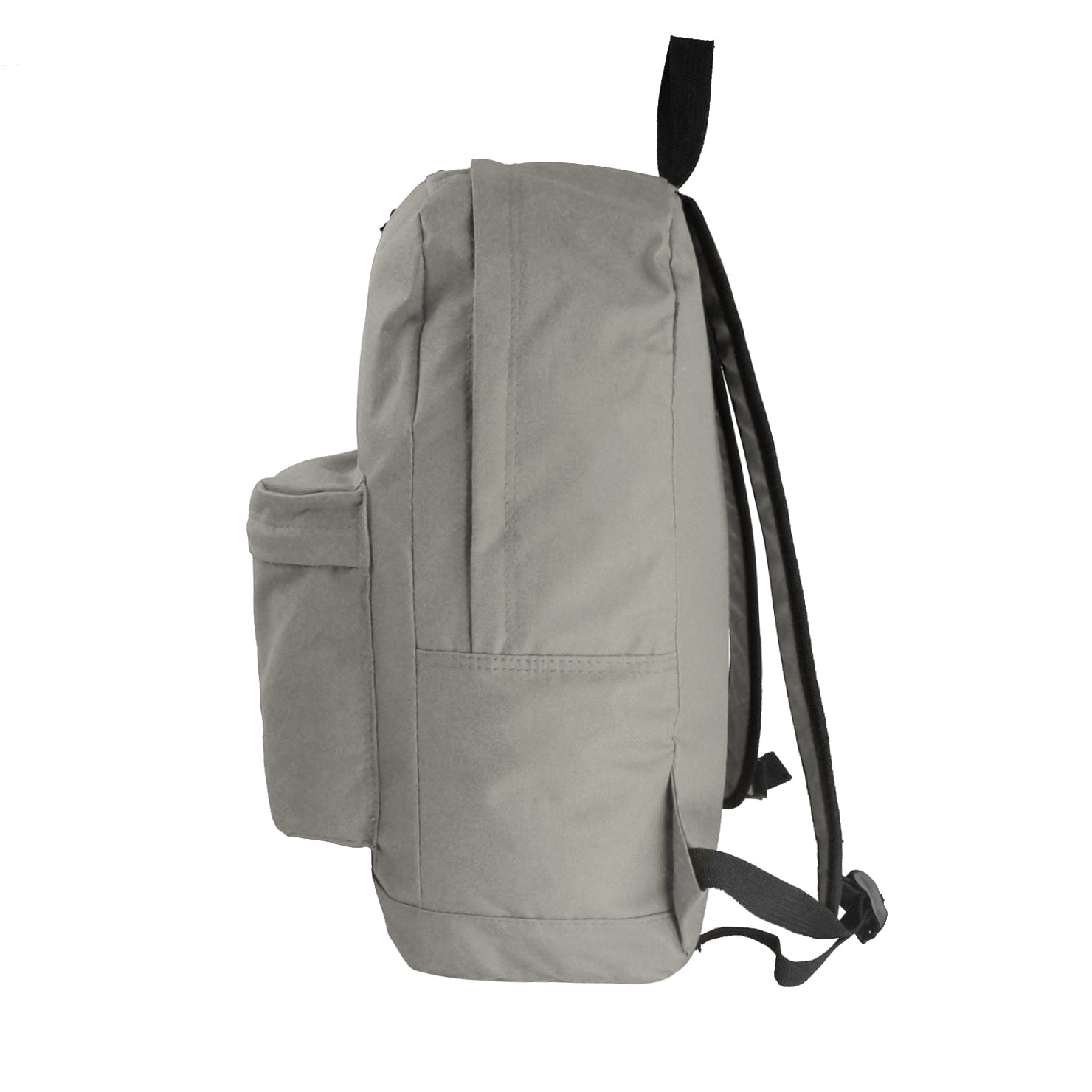 K-Cliffs Unisex Classic Simple 18" School Backpack  Grey, Teen-Adult