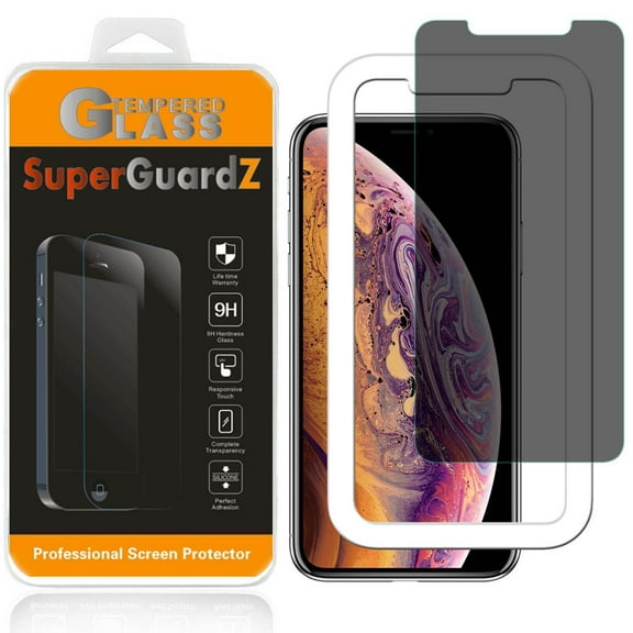 For iPhone 11 Pro / iPhone XS / iPhone X - SuperGuardZ Privacy Anti-Spy Tempered Glass Screen Protector, 9H, Anti-Scratch, Anti-Bubble, Anti-Fingerprint   Installation Tray