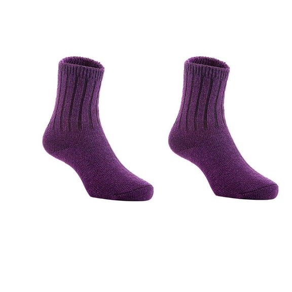 2 Pairs Children's Durable, Stretchable, Thick & Warm Wool Crew Socks. Perfect as Winter Snow Sock and All Seasons FS01 LA Size 0Y-2Y(Purple)