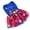 Blue Red, variant on Patriotic Dog Tutu Dress 4th of July Red White Blue Star Tulle Skirt with Ribbon Bow Breathable Pet Outfit for Independence Day Memorial Day Photo and USA 250th Anniversary Parties
