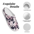 thumbnail image 5 of Daiia Lilies Flowers Print Women’s Fuzzy Slippers Memory Foam Lightweight House Shoes Cozy Loafer Flannel House Shoes-42/43, 5 of 7