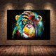 thumbnail image 3 of Arte de la pared ZHAOCHENG mono del pensamiento acuarela diamante redondo 12x16 pulgadas, 3 of 5