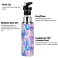 thumbnail image 3 of Yayeee 20oz Insulated Water Bottle Double Wall Stainless Steel with Flip Straw Lid, Pastel Pink Marble Pattern, 3 of 7