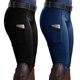thumbnail image 3 of Pantalones ecuestres elásticos con bolsillo para mujer, pantalones de carreras de caballos, 3 of 4